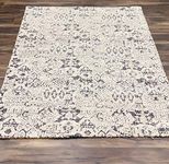 Award Velvet's Soft Cotton Fabric Designer Kitchen Rug/Centre PC/Prayer Mat Bedroom/Living/Drawing Room (White, 4 x 6 ft)