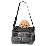 Navaris Pet Carrier for Bikes - Bike Basket Dog Carrier - Ideal Carriers for Small to Medium Dogs Up to 10kg (22lbs) - Drawstring Bag with Secure Locks and Strap - Grey