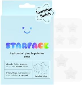 Starface Hydro-Star Clear BIG PACK, Invisible Hydrocolloid Pimple Patches, Two Sizes, Clinically Proven Spot Shrinking in 6 Hrs, Absorb Fluid, Reduce Redness, Vegan, Cruelty-Free Skincare (96 Count)