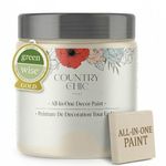 Country Chic All-in-One Chalk Paint for Furniture, Cabinets, Home Decor, Eco-Friendly, Matte Finish, Built-In Primer & Top Coat for Wood, Metal - Vanilla Frosting (Off White) - 8 oz (237 ml)