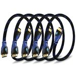 Aurum Ultra Series - High Speed HDMI Cable with Ethernet - (1.5 FT) - CL2 Certified - Supports 3D & Audio Return Channel - Full HD [Latest Version] - 1.5 Feet 5 Pack AD