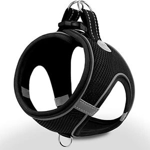 Joytale Harnais Chien, Réfléchissant Respirante Gilet Harnais pour Petit Chiens, S, Noir