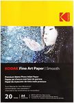 Kodak Fine Art 230GSM A4 Smooth Paper, 20 Sheets