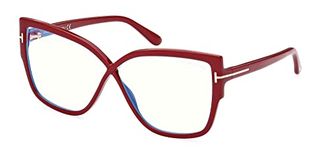 Tom Ford FT 5828-B BLUE BLOCK Shiny Red/Blue Filter 60/7/135 women Eyewear Frame, Shiny Red/Blue Filter, 60/7/135