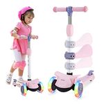 Wheelive 2 in 1 Kick Scooter with Removable Seat, 3 LED Wheels Kick Scooter for Kids, 4 Adjustable Height & Foldable Design Toddler Scooters Sit or Stand Ride for Boys & Girls 3-8 Years Old