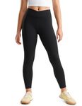 CRZ YOGA Girls Butterluxe Crossover Athletic Leggings - High Waist V Cross Kids Lounge Pants Yoga Active Dance Running Tights Black Small