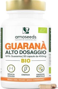Guaranà BIO Extra Forte, 5400mg al giorno | 10% Caffeina Naturale | 90 capsule | Equilibrio del peso, Energia, Concentrazione | Qualità Superiore