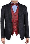 Epoint EGE1B07C-XL Red Black Patterns Microfiber Waistcoat and Pre-tied Bow Tie Inspire For Business