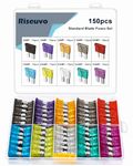 Riseuvo 150pcs Car Automotive Rv Standard Fuses - Auto ATO Blade Fuse Assortment Kit (2A 3A 5A 7.5A 10A 15A 20A 25A 30A 35A)