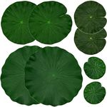 IFAMIO Artificial Floating Foam Lotus Leaves Decor for Pond Aquarium and Stage Realistic Lotus Foliage Green Plant for Fish Pool Decoration Pack of 8, 4 Sizes (10, 15, 20, 28cm)