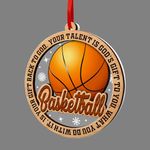 Basketball Ornaments for Christmas Tree, Basketball 2 Layer Wood & Acrylic Ornament for Boy, Girl, Kids Basketball Player Ornament Decoration, Sports Fan Ornament 2024, Basketball Gifts for Christmas