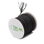 9KM DWLIFE 100% Kevlar Braided Line，Multipurpose Braided Cord Utility Rope Kite line/Camping Cordage/Fishing Tackle Assist/Model Rocket Heat and Cut Resistant Black