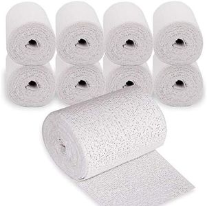 Falling in Art Plaster Cloth Rolls, 500 GSM Strip Gauze Bandages for Craft Projects, Mask Making, Belly Casts, Body Molds, 4inch x180inch, 8 Pack