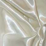 BINI Silky Plain Satin Dress Fabric Solid Material (Ivory, 44/45" Width, 1 Meter)