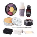 Mysense Liquid Latex Scar Wax SFX Makeup Kit for Fake Scars Wounds Burns With 6 Color Bruise Wheel Face Body Paint Stage Blood Coagulated Blood Gel and Spatula Sponges Q-tips