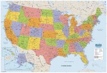 House of Doolittle Write On/Wipe Off Laminated United States Map 38 x 25 Inch (HOD721)