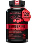 Nutratology® Berberine Supplement | Canadian-Made | Max Potency 500MG Per Capsule - Supports Glucose Metabolism & Healthy Blood Sugar Levels Through Efficient Metabolism Of Sugar & Fats - 120 Capsules