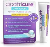 Cicatricure Triple Antibiotic Ointment with Pain Relief, Bacitracin Antibiotic Ointment & Cream for Wound Care, Healing Ointment for Cuts, Burns, Insect Bites, First Aid Supplies essential, 1 oz