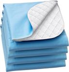 Canadian Linen 4 Pack Premium Washable Underpad 34”x36” High Absorbency Reusable Incontinence Soaker Bed Pad 4 Layer Waterproof Pee Pad Soft Cotton Mattress Protector, Kid Adult Elderly Senior Pets