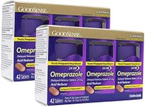 GoodSense Omeprazole Delayed Release Tablets 20 mg, Acid Reducer, Treats Heartburn, 42 Count (Pack of 2)