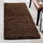 Fluffy Ultra Soft Runner Carpet Area Rugs for Bedroom Plush Shaggy Carpet for Kids Room Bedside Nursery Mats (Color Brown 2 X 6 Feet Runner)