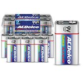 ACDelco 9 Volt Batteries, Super Alkaline Battery, 8 Count Pack