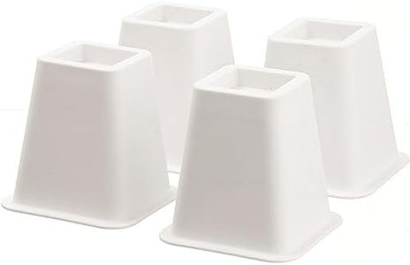 HOME IT 5 to 6-inch Super Quality Black Bed Risers - Helps You Storage Under The Bed - 4-Pack (White)