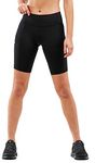 2XU Women's Aero Vent Mid-Rise, Black/Silver Reflective, XS