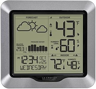 La Crosse Technology Advanced Wireless Weather Station: Dynamic Icons, Barometric Pressure, Atomic Time, Temperature/Humidity Gauge, Recording, Stylish Display, Fast Reception & Long Range (330 Feet)