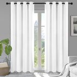 Deconovo Black Out Curtains，White Insulated Drapeds 96 Inch Long for Living Room, Bedroom Windows Decoration, Grommet Curtains(52x96 in, White, 2 Panels)