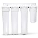 Bepure MF4 Whole House Filtration System| 4 Stage Filtration with Sediment, Wound, Activated Carbon & Antiscalant Filters| Main Line Filter| Reduce Turbidity, Chlorine, Smell, scale due to hardness