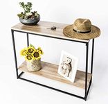 INDIAN DECOR. 45445 Console Entry Table for Entryway Hallway Sofa - Storage Shelf - Black and Wood - Made in India