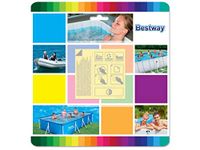 Bestway Adhesive Vinyl Plastic Repair Patch Swimming Pool Bath Tub and Inflatable Toys Puncture Repair Kit 2.5" x 2.5" |Quick Fix for Pool Leaks (62091)