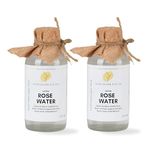 Homegrown Platter EDIBLE Rose Water, 200ml - Pack of 2 | Steam Distilled Damask Rose Hydrosol | Delicate Floral Essence for Culinary Creations | Hydrating Rose Water Glowing Skin | Natural, Fragrant