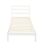 Amazon Basics - Solid Pine Wood Bed frame with Ribbed Headboard, Single, 90 x 190 x 88.01 cm, White