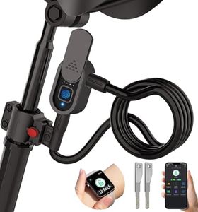 Anweller Fingerprint Bike Lock with Key, Heavy Duty Anti-Theft Weatherproof Keyless Bluetooth App Biometric Smart Cable Lock for Bicycle Scooter Accessories Outdoor Fence Gate Snowboard Ski