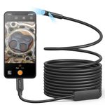 Dual Lens Endoscope Camera, Anykit 1.0MP Borescope with 8 LED Lights, Endoscope with 9.8ft Semi-Rigid Snake Camera, IP67 Waterproof Inspection Camera for Phone and Tablet