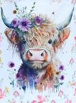 CLYCTIP 5D DIY Diamond Painting Kits for Adults Kids, Cow and Flower Full Drill Diamond Art, Animal Diamond Art Kit for Home Wall Decor,30 * 40CM