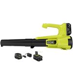RYOBI ONE+ 18V 90 MPH 250 CFM Cordless Battery Leaf Blower with 4.0 Ah Battery and Charger