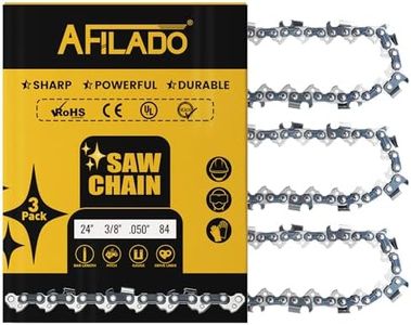 3 Pack 24 Inch Chainsaw Chain 84 Drive Links, .050" Gauge, 3/8" pitch, Semi-Chisel Chain Saw Chains for Husqvarna, Craftsman, Poulan, Greenworks and More Chainsaw Brands