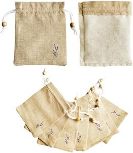 Daclubmenxy 20PCS Sachet Bags Empty for Lavender, Burlap drawstring bags, Jewelry Pouches 4.5'' x 6.0'' Drawstring Gift Bags for Wedding, Christmas, Party Favor Bags (Brown)