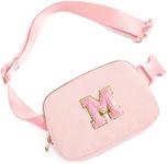 Gitus Gifts for 10 11 12 13 14 15 16 Year Old Girls Christmas Gifts for Teen Girls Sister Her Women Fanny Pack with Initial Letter Patch Belt Bag Crossbody Bag Tween Girls Trendy Stuff (Light Pink-M)