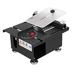 Mini Table Saw, 100W Hobby Table Saw for Woodworking, 0-90 Angle Cutting Portable DIY Saw, 7-Level Speed Adjustable Multifunctional Table Saws, 15mm Cutting Depth Mini Precision Table Saw(Black)