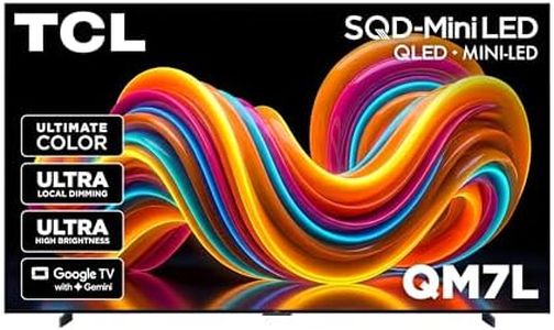 TCL 98 Inch Class QM7L Series | SQD-Mini-LED QLED Smart TV | 98QM7L, 2026 Model | 144Hz | Ultimate Color Ultra Brightness & Contrast | Google AI Bang & Olufsen | Voice Gaming Streaming Television