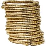 Women and Girls Spiral Kada, Spiral Bracelete Large, Snake Kada, Golden Kada, Oxidised Kada,Boho Bracelete Metal Cuff Bangle Single Hand Bracelet Pack Of 1