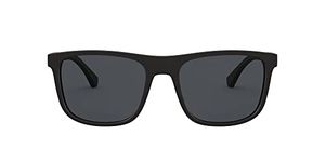 Emporio Armani Men's 0EA4129 Sunglasses, Blue (Matte Black), 56.0