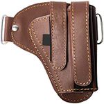 Hulara OWB Leather Holster for Glock 17 Holster Fits 1911 Holster g2c Taurus Holster S&W M&P Shield Plus Holster Right-Hand Men/Women Pistol Holster with Magazine Holder…