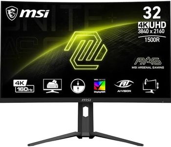 MSI MAG 321CUP 315 Inch UHD Curved Gaming Monitor - 1500R 3840 x 2160 VA Panel, 160Hz - 1ms, Adaptive-Sync - DP 14a, USB Type-C (DP alt, w- 15W PD), HDMI 21 CEC