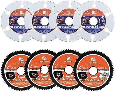 Circular Saw Blade 2inch - BRSCHNITT 4PCS 72T Cutting Discs & 4pcs 2" Carbide Multi Wheel 10mm Bore for Cutting Wood, Copper, Aluminum, Plastic and Soft Metal