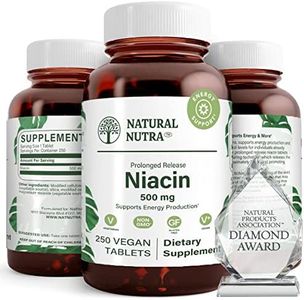 Natural Nutra Time-Release Slow Niacin 500mg (Vitamin B3) with Nicotinic Acid, Cholesterol Supplement, Energy Production, Promotes Heart Health, Cognitive Function, 250 Vegan and Vegetarian Tablets